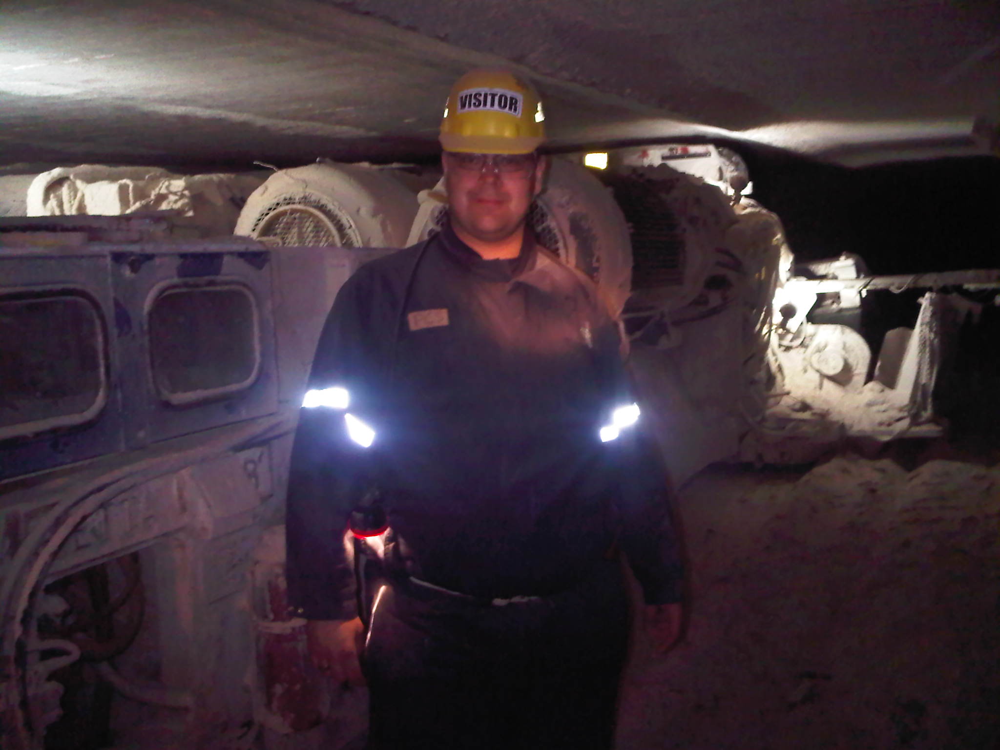 Mike Babott visiting an underground mine during his industrial sales career with Parker Hannifin